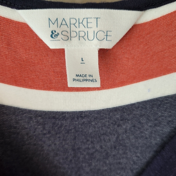 Market & Spruce Annora Faux Wrap Knit Dress Size L - Picture 3 of 10